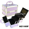 professional aluminum makeup case with trays and mirror inside